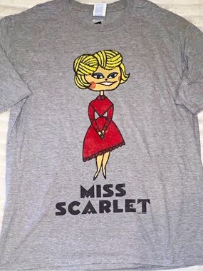 Hasbro Gray Tee with Red Miss Scarlet Graphic